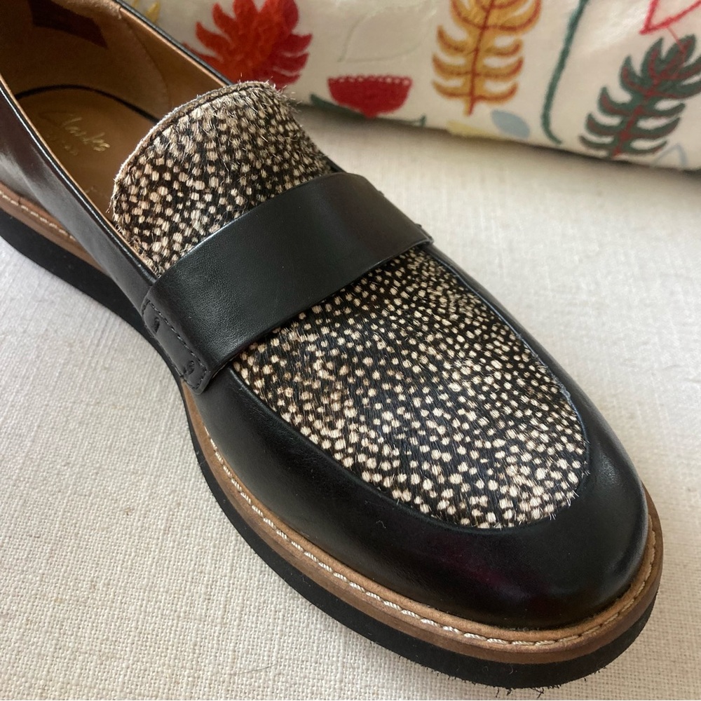 Clarks Artisan Glick Avalee Loafers Calf Hair size 8.5 NWOT - Picture 8 of 8